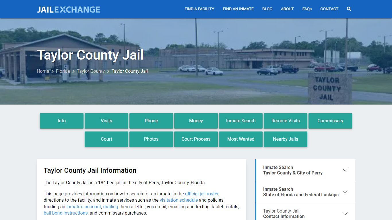 Taylor County Jail, FL Inmate Search, Information